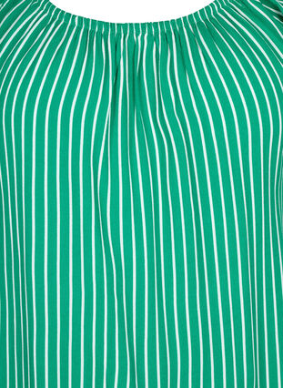 Plain viscose blouse with short sleeves, J.Green/White Stripe, Packshot image number 2
