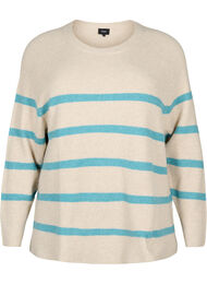 Rib-knit sweater with stripes, P.Stone/Reef W.Mel., Packshot