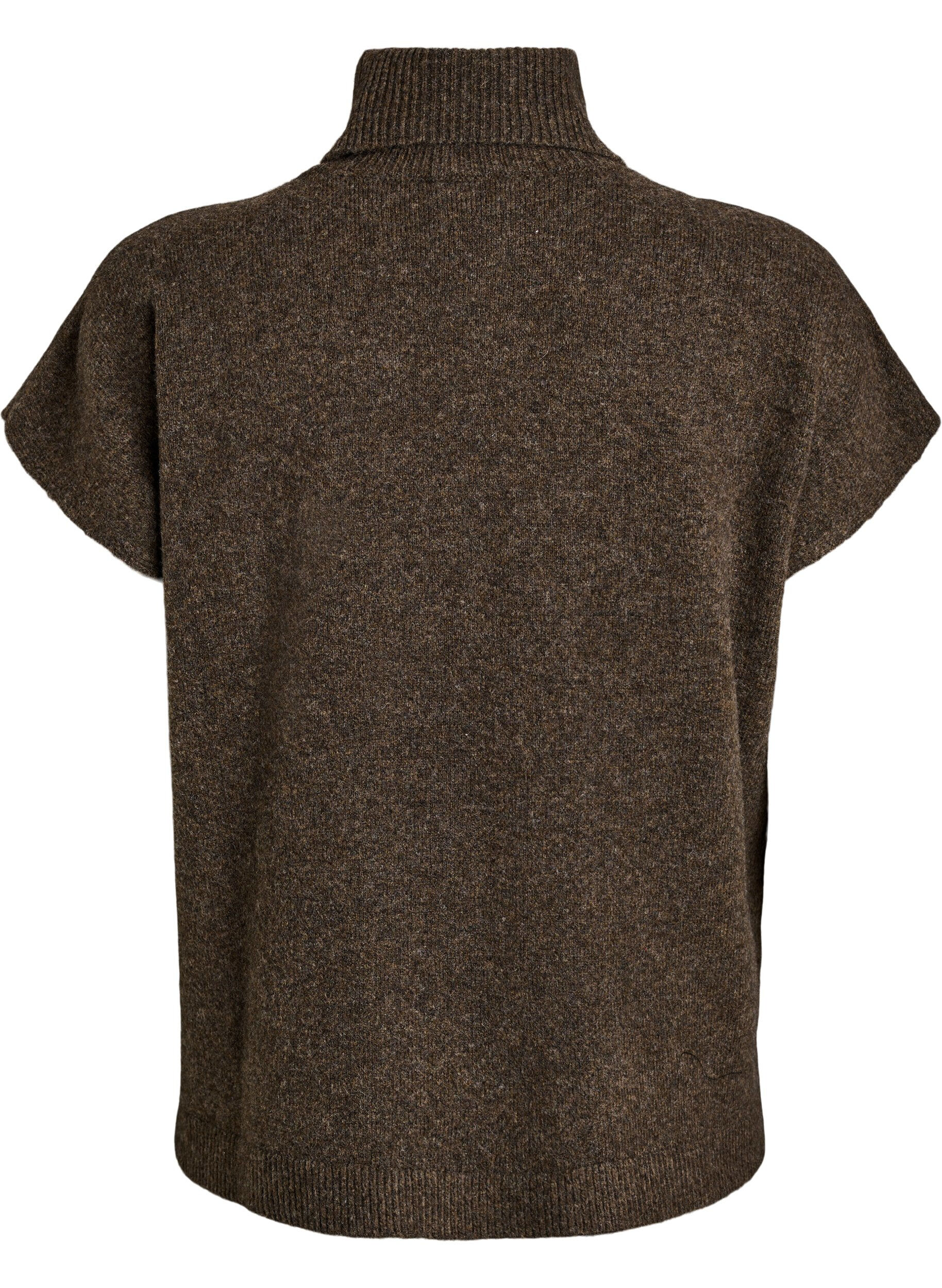 ZizzifashionKnitted vest with turtleneck, Brown, Packshot image number 1