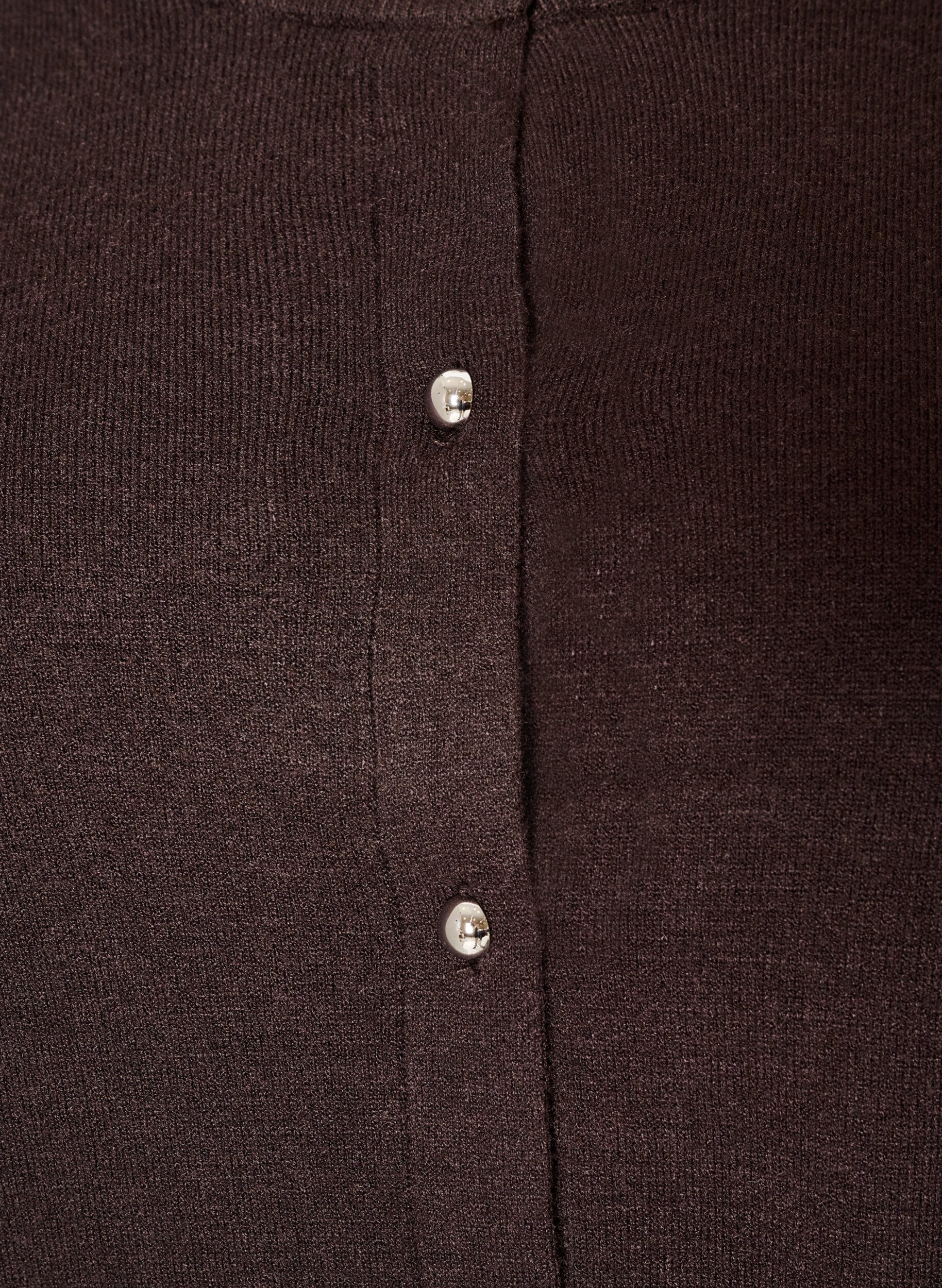 ZizzifashionCardigan with round buttons, Brown, Packshot image number 2