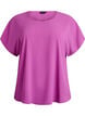 Blouse with short sleeves and a round neckline, Purple, Packshot image number 0