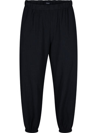 Cropped trousers in cotton, Black, Packshot image number 0