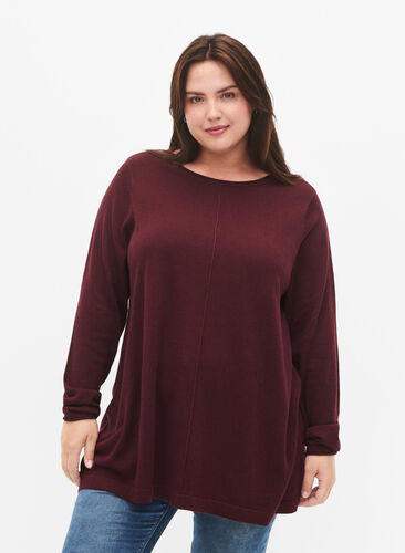Knitted blouse in cotton-viscose blend, Port Royal, Model image number 0