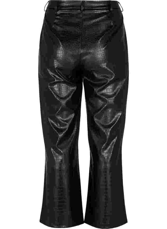 Imitation leather pants with width, Black, Packshot image number 1