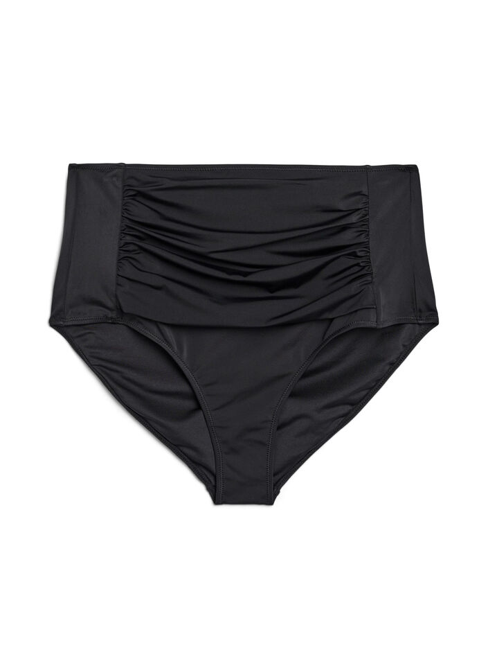 Bikini bottoms with high waist, Black, Packshot image number 0
