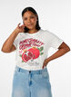 Cotton T-shirt with print, White, Model image number 0