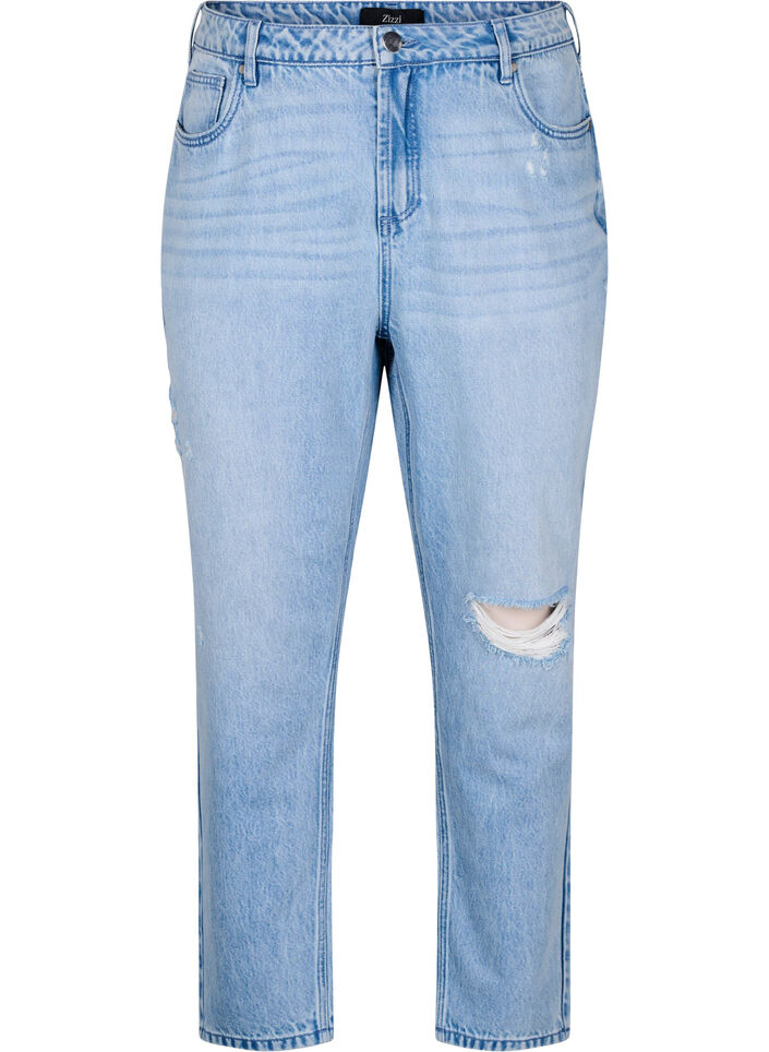 Mille Mom fit jeans with distress details, Light Blue, Packshot