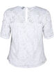 Lace blouse with short sleeves, Bright White, Packshot image number 1