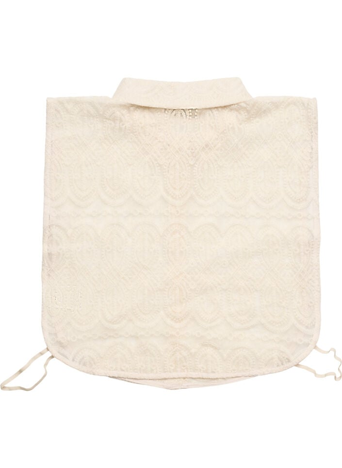 Lace collar insert with a concealed button fastening, Vanilla, Packshot image number 1