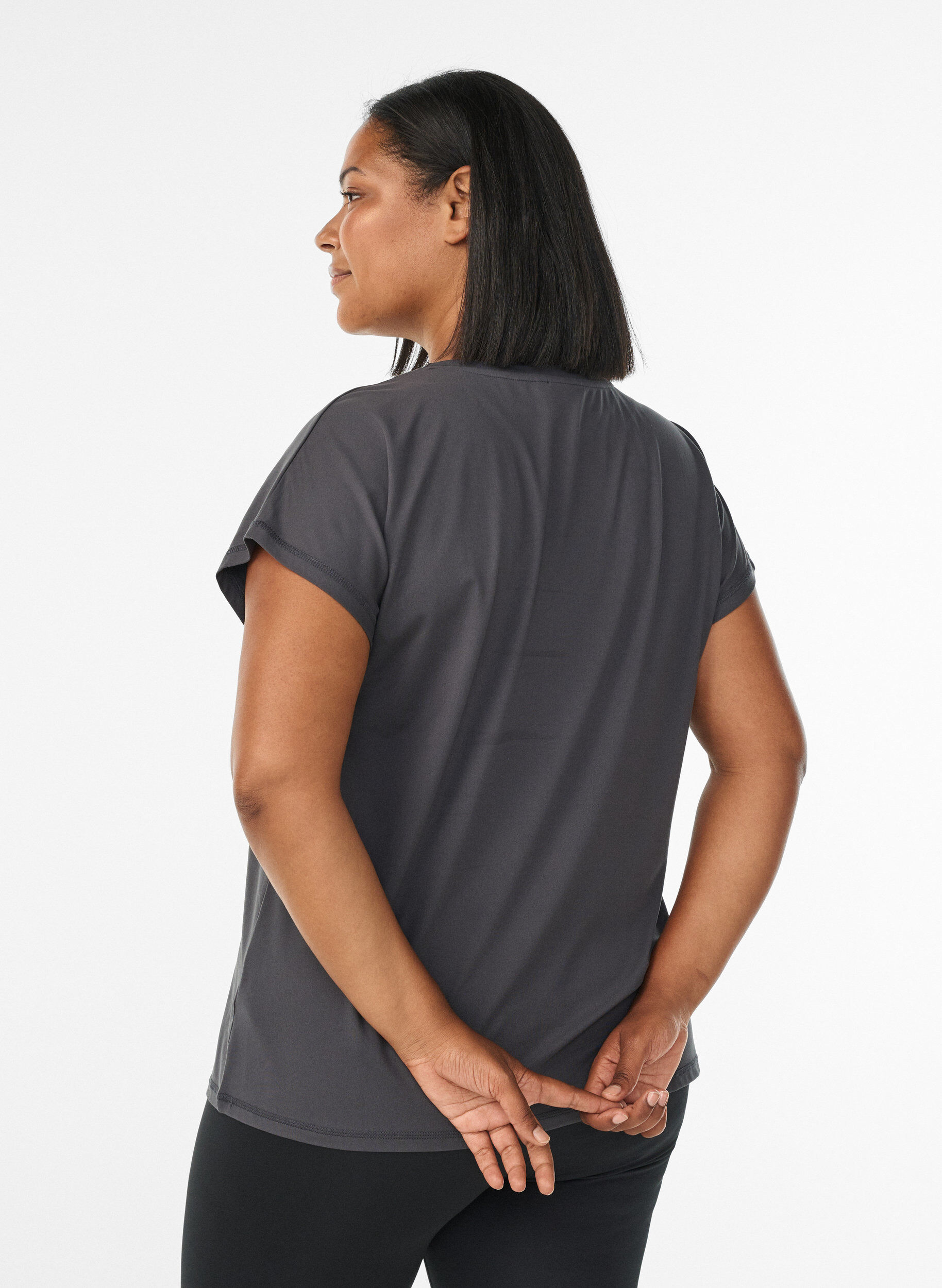 ZizzifashionSolid-coloured training T-shirt, Dark Grey, Model image number 2