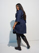 Denim dress with belt and 3/4-sleeves, Blue, Model image number 2
