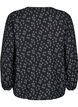 Long-sleeved blouse with pattern and buttons, Black, Packshot image number 1