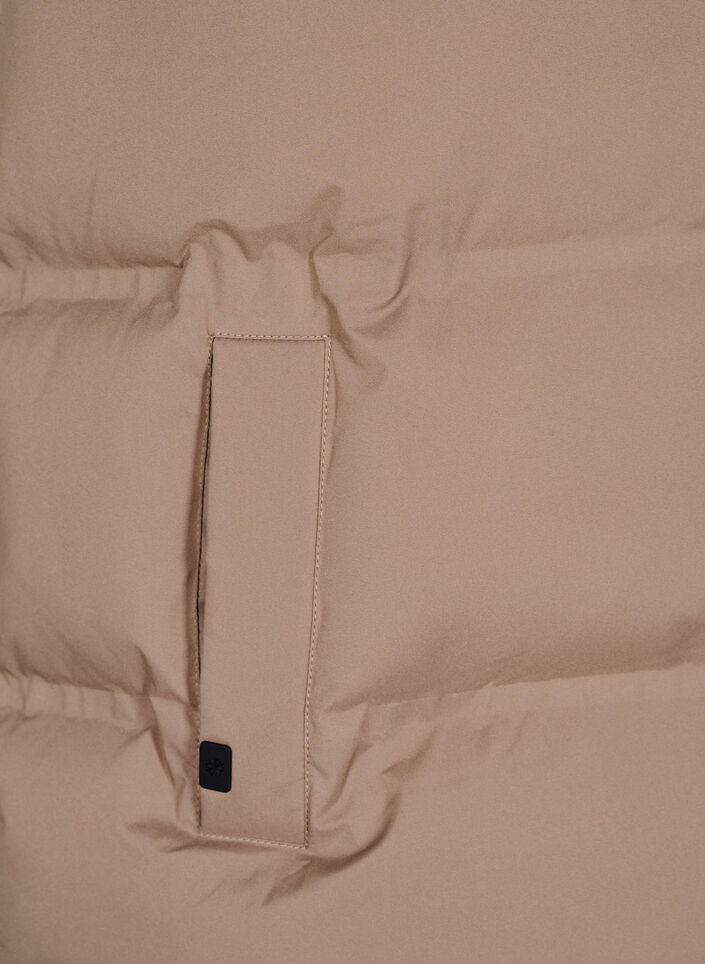 Short puff vest with high collar, Brown, Packshot image number 3