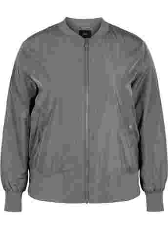 Bomber jacket with pockets and ribbed fabric