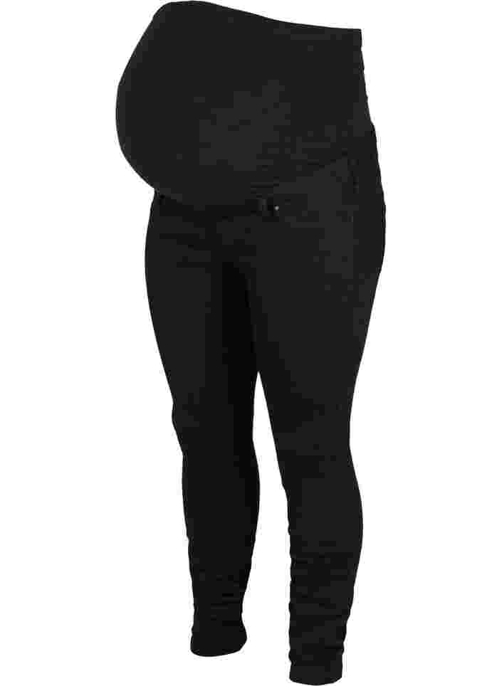 Maternity jeggings in a cotton blend, Black, Packshot image number 0