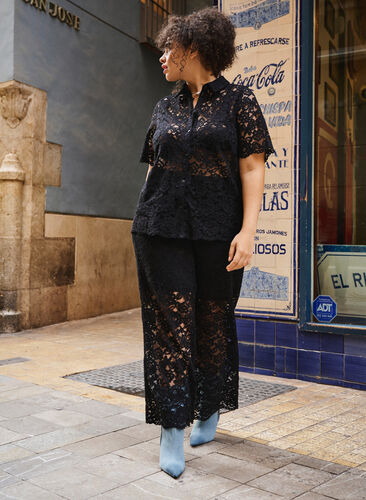 Lace pants with pockets, Black, Image image number 0