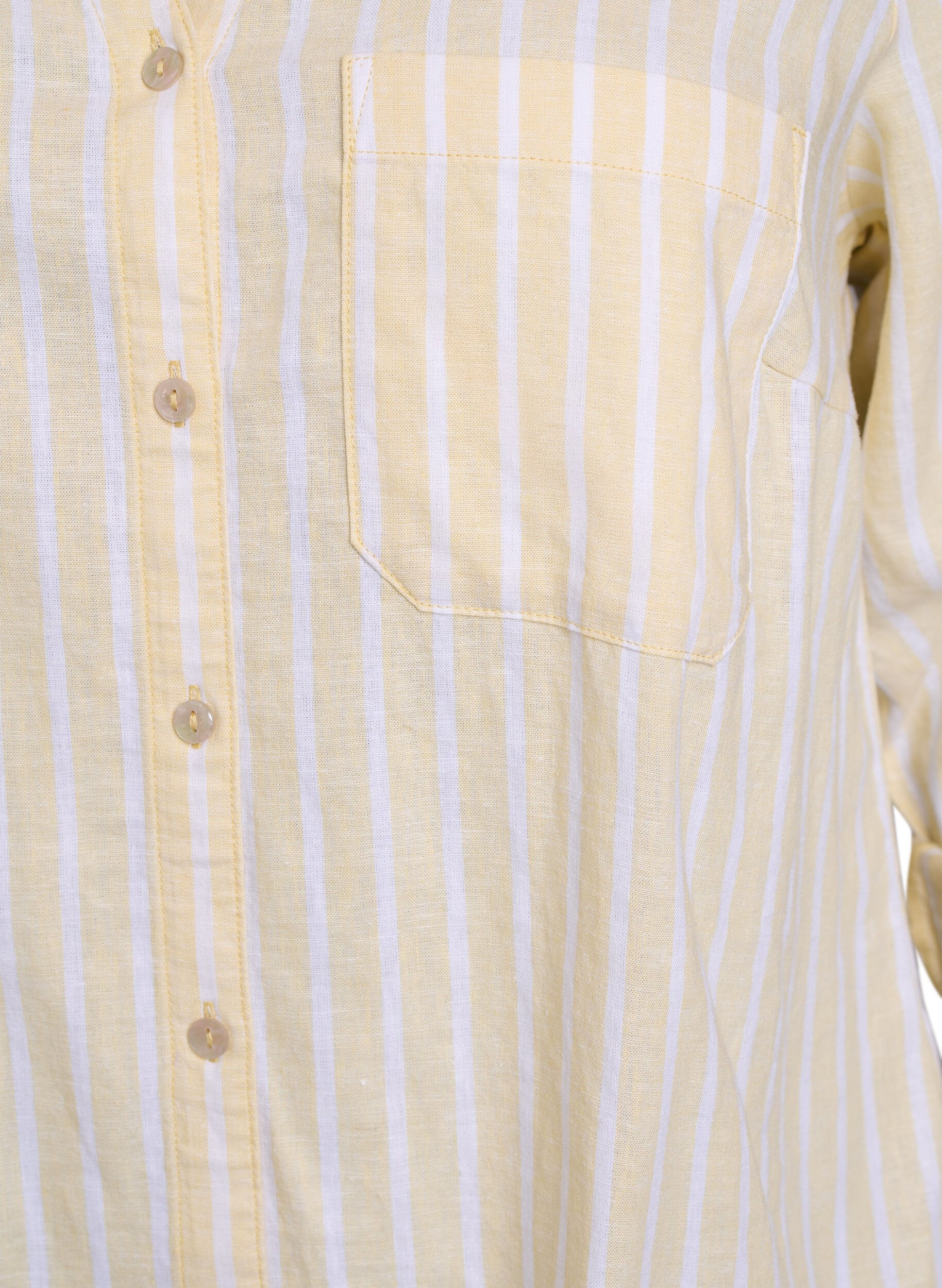 Zizzifashion Shirt in linen and viscose with 3/4 sleeves, Beige, Packshot image number 2