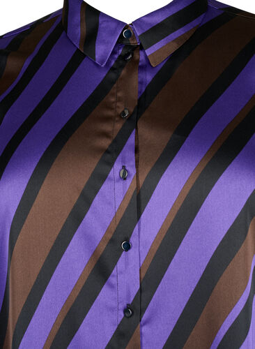 Satin shirt with diagonal stripes, Stripe AOP, Packshot image number 2