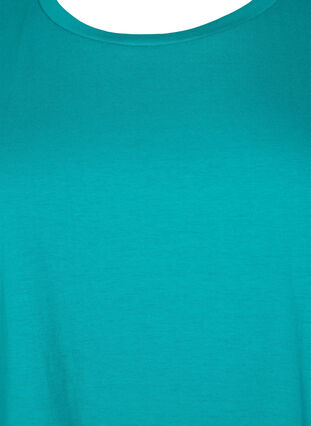 Short sleeve cotton blend T-shirt, Teal Blue, Packshot image number 2