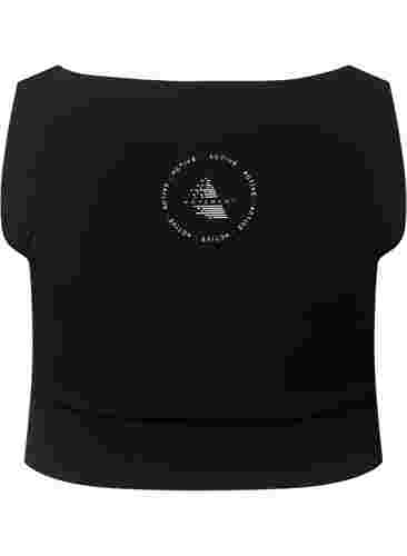 Sports bra with square neckline, Black, Packshot image number 1
