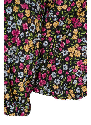 Short printed jacket with pockets, Black Ditzy Flower, Packshot image number 3