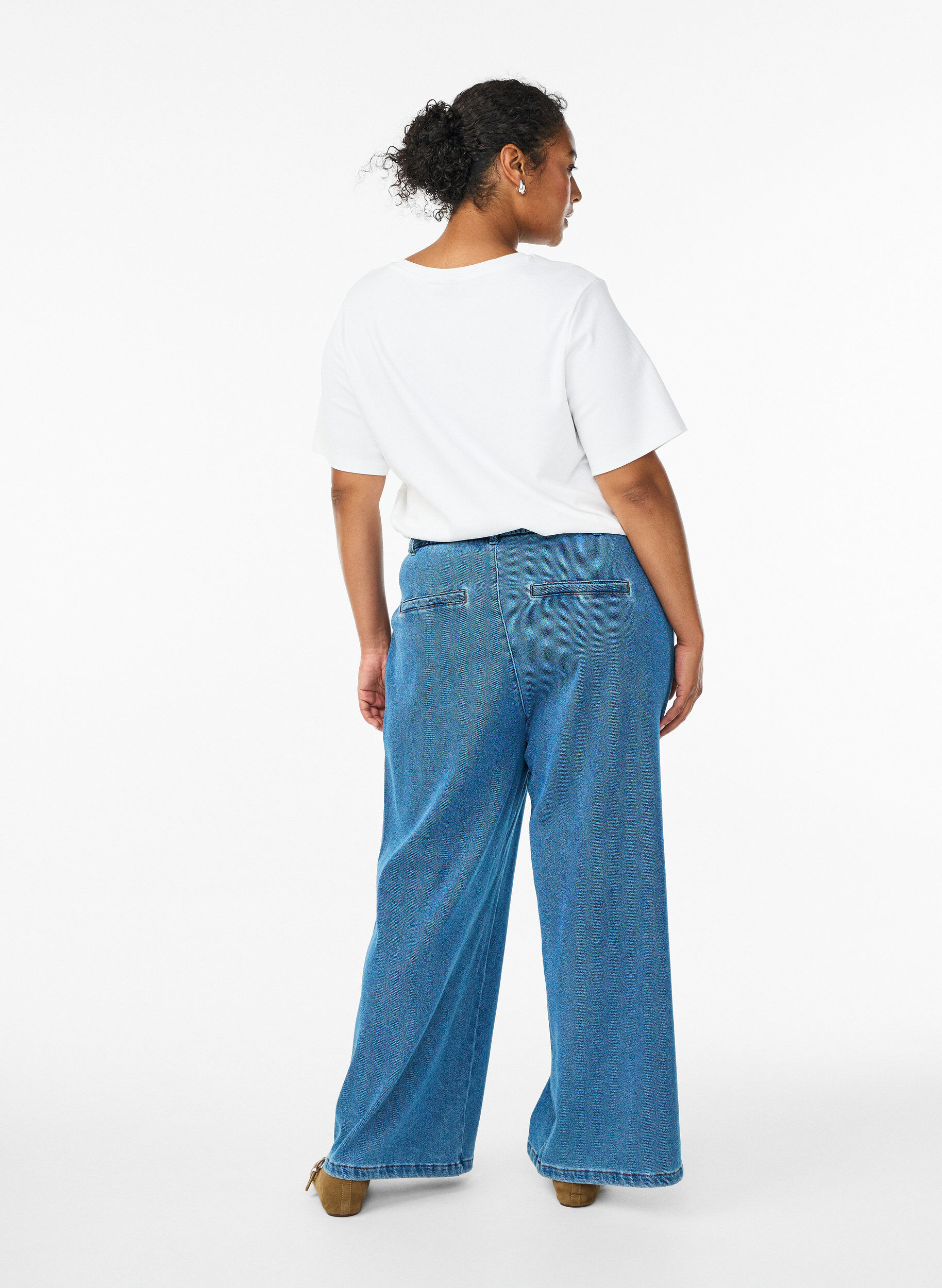 Zizzifashion Loose-fit jeans with an elasticated waistband and a drawstring, Blue, Model image number 1
