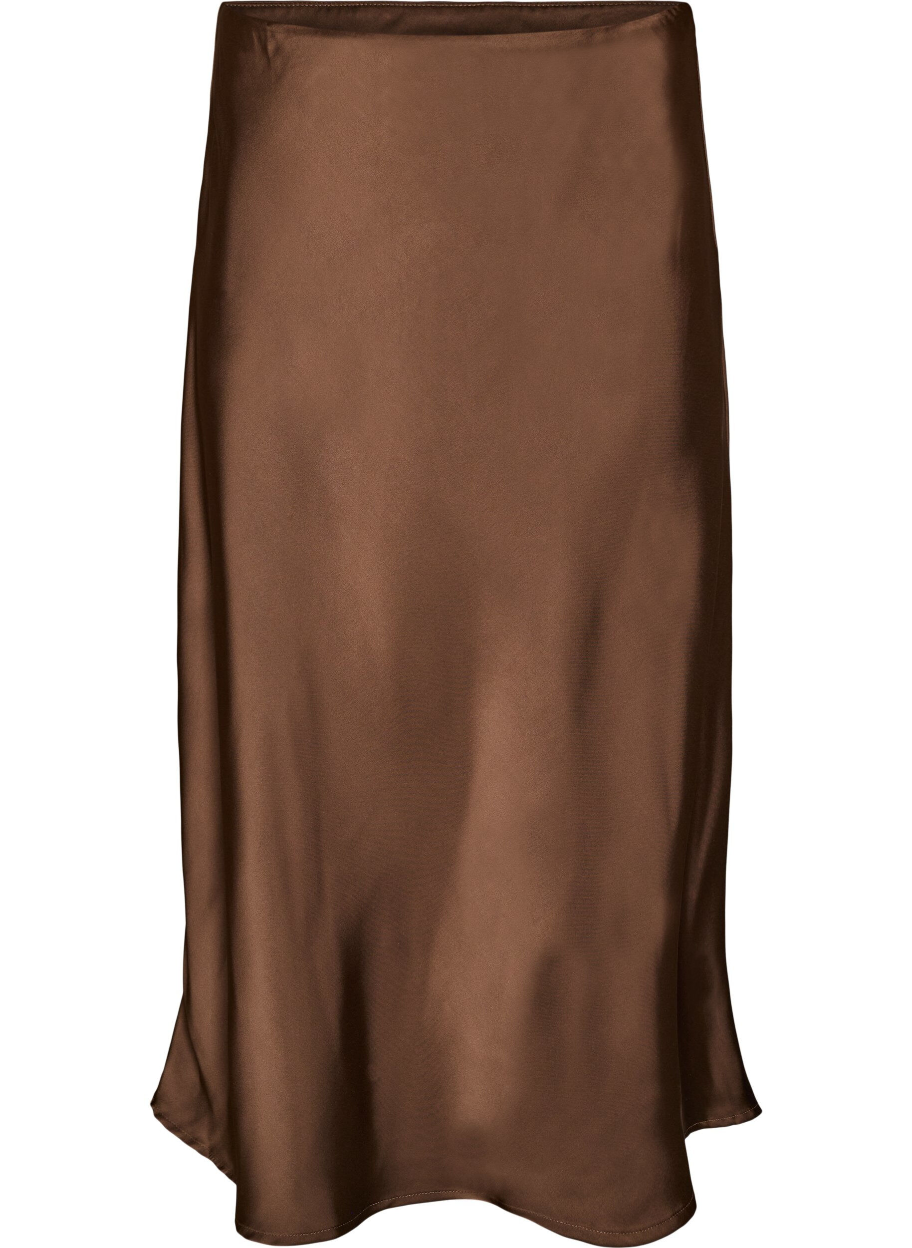 ZizzifashionSatin midi skirt, Brown, Packshot image number 0