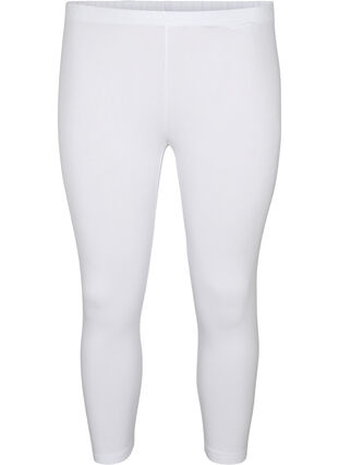 Basic 3/4-length viscose leggings, Bright White, Packshot image number 0