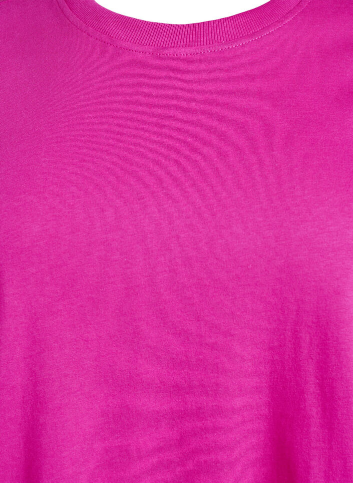 Basic cotton t-shirt with a round neck, Pink, Packshot image number 2