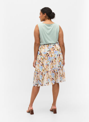 Floral A-line skirt, Humus Flower AOP, Model image number 0