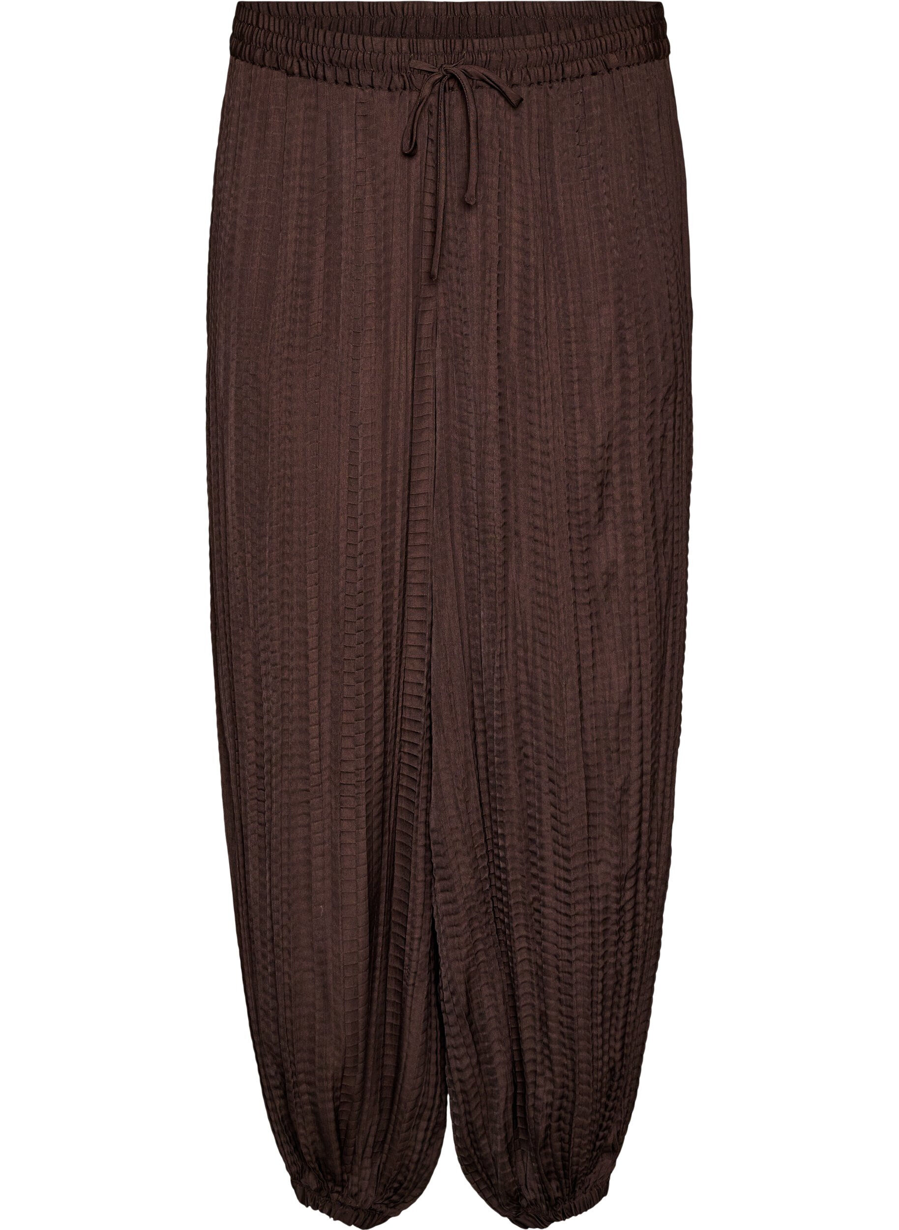 Balloon trousers with texture and an elasticated waist