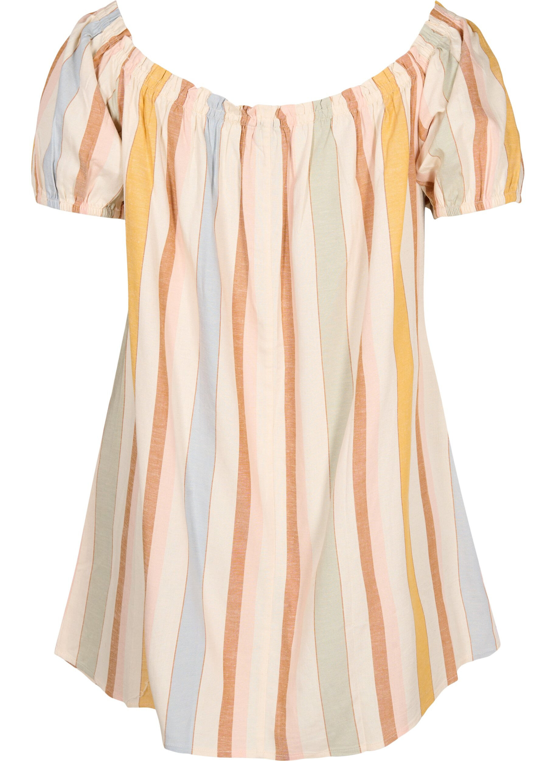 Zizzifashion Off-shoulder beach tunic, Striped Jaquard, Packshot image number 1