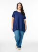 T-shirt with a round neck and A-line shape, Blue, Model image number 1