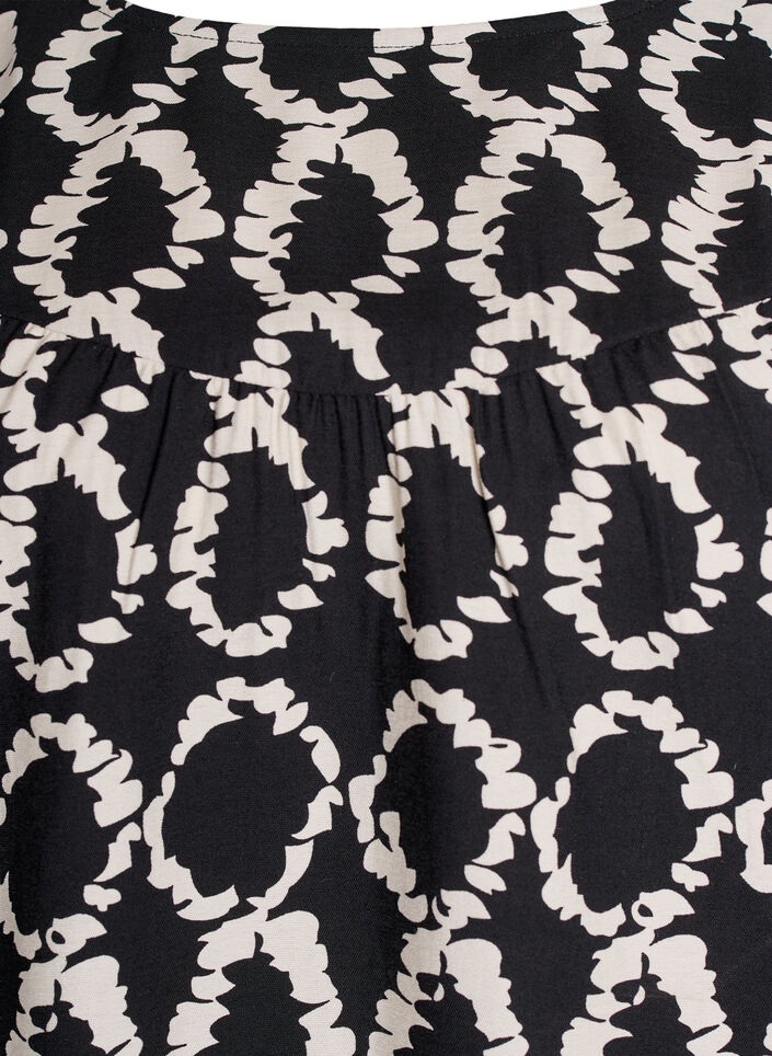 Long-sleeved blouse with print and bows, Black, Packshot image number 2
