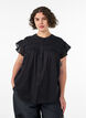 Sleeveless A-line cotton shirt blouse, Black, Model image number 0