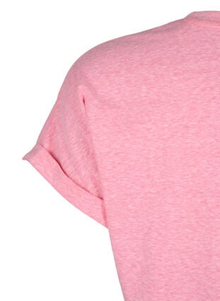 Melange t-shirt with short sleeves, Strawberry Pink Mel., Packshot image number 3