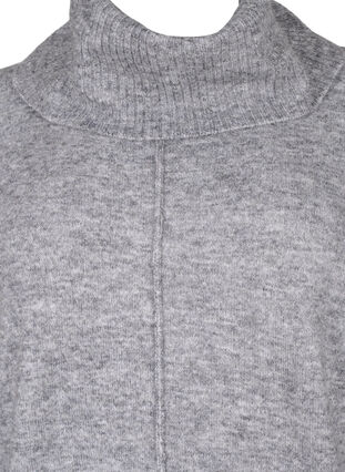 Melange knit sweater with turtleneck, Medium Grey Melange, Packshot image number 2