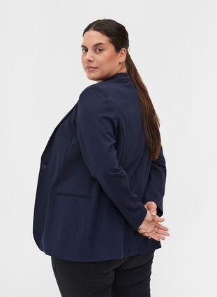 Simple blazer with button, Night Sky, Model image number 1