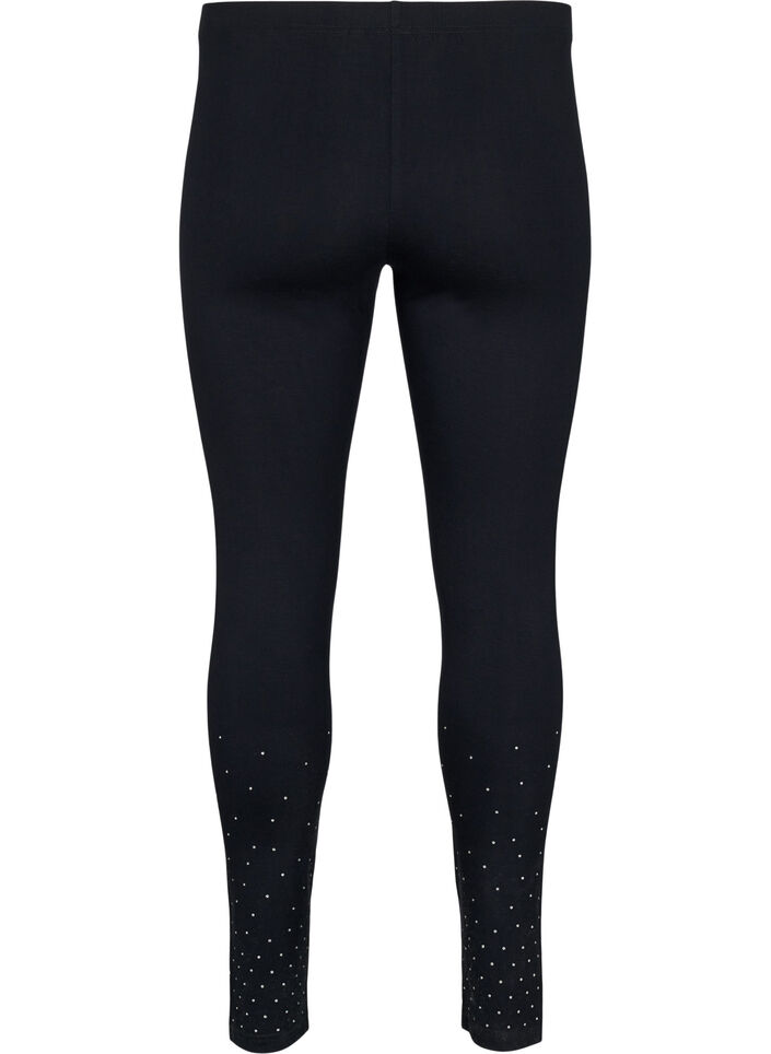 Viscose leggings with dots, Black, Packshot image number 1