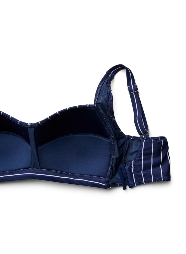 Padded bikini top with print, Blue, Packshot image number 3