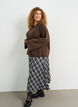 Checked A-line maxi skirt, Light Blue, Model image number 0