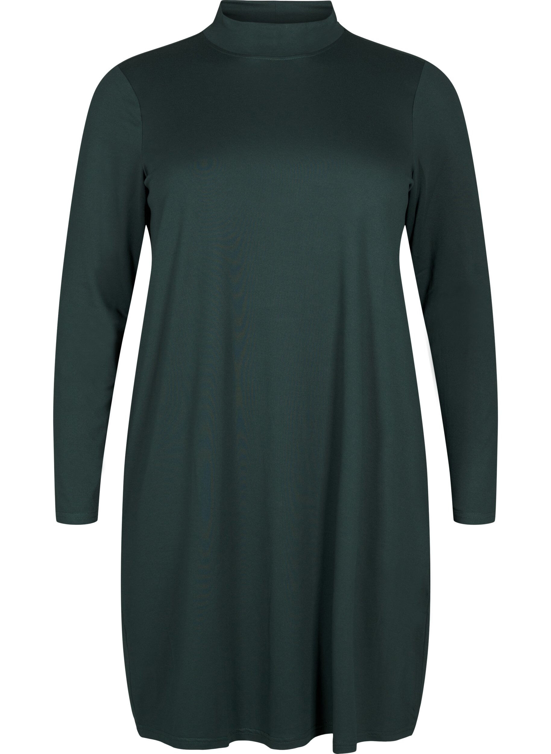 Zizzifashion FLASH - Long sleeve dress with turtleneck, Green, Packshot image number 0