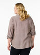 Shirt in linen and viscose with 3/4 sleeves, Brown, Model image number 2