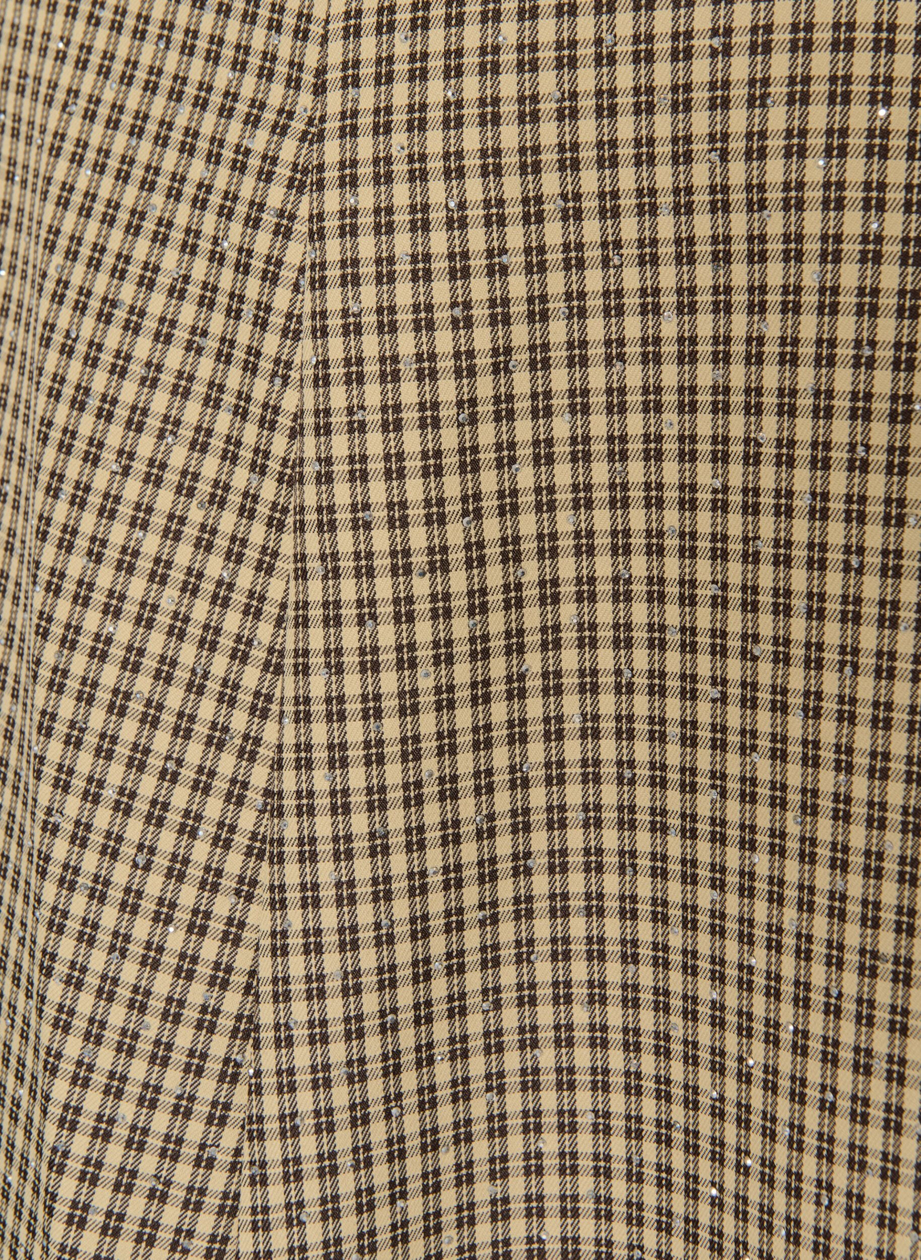 ZizzifashionSkirt with a mini-check pattern and rhinestones, Brown, Packshot image number 2