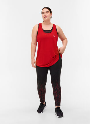 Sports top with racer back, Haute Red, Model image number 2