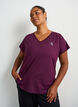 Loose training t-shirt with V-neck, Purple, Model image number 0