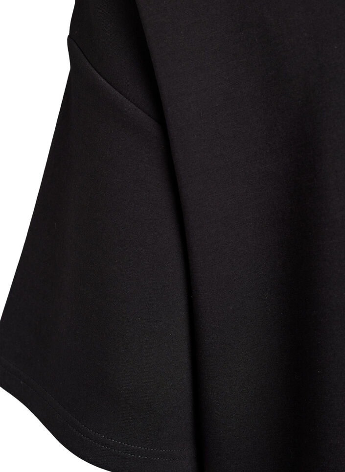 T-shirt dress in jersey with side slits, Black, Packshot image number 3