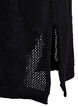 Knitted dress with openwork pattern and 3/4 sleeves, Black, Packshot image number 3