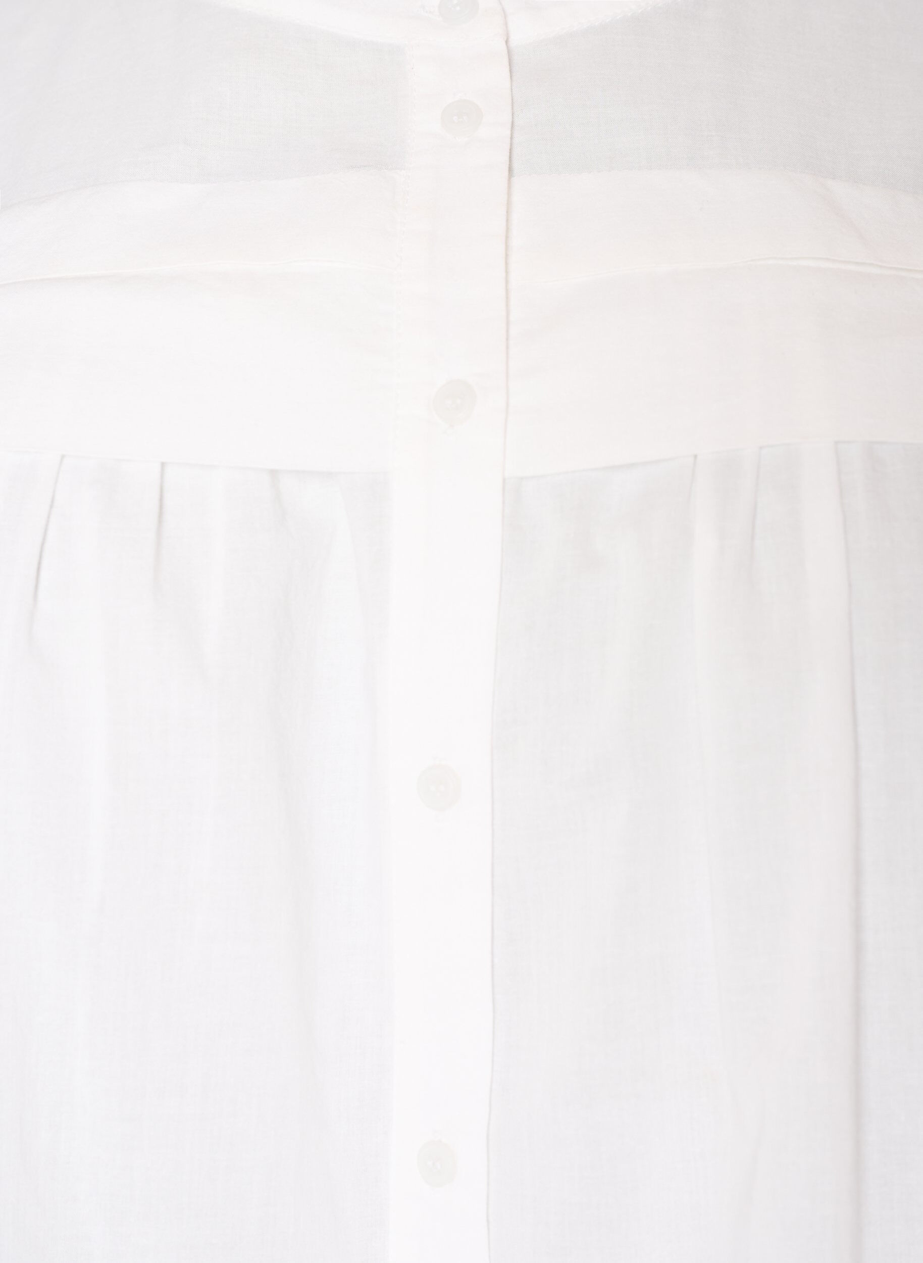 ZizzifashionSleeveless A-line cotton shirt blouse, White, Packshot image number 2