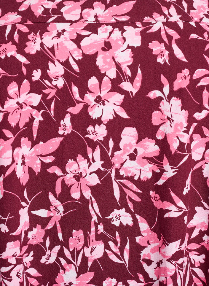 Short-sleeved, printed cotton dress, Dark Bordeaux, Packshot image number 2